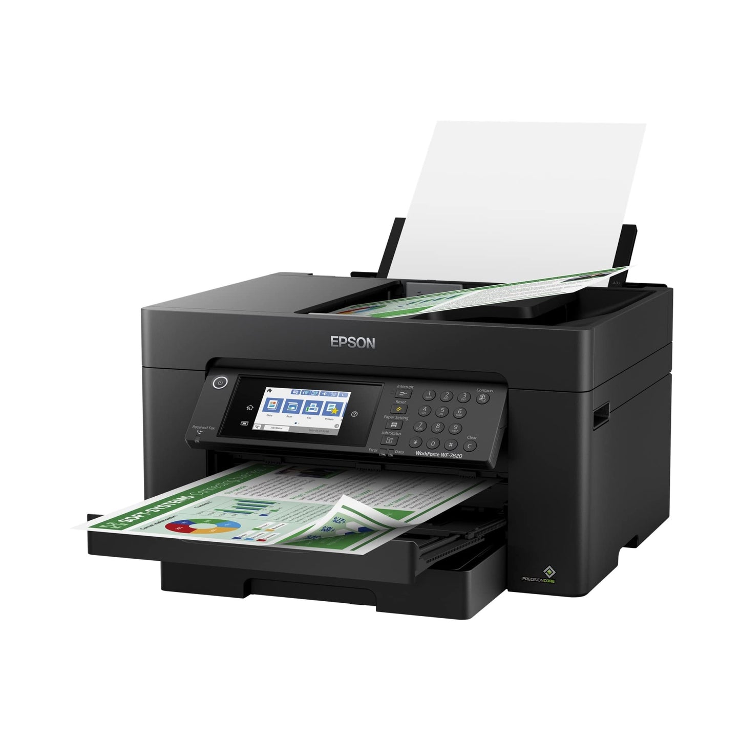 Epson Workforce Pro WF-7820 Wireless All-in-One Wide-Format Printer with Auto 2-Sided Print 13" x 19", Copy, Scan & Fax, 50-Page ADF, 250-sheet Paper Capacity, Works with Alexa, Large Black