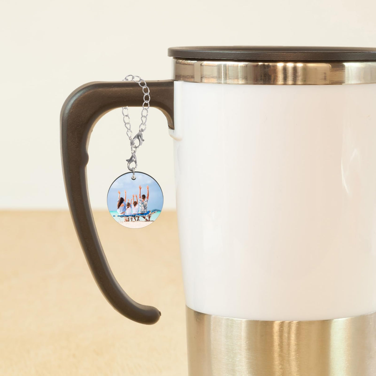 25 Sets Sublimation Charm Accessories for Cup Name ID Cup Charms for Tumbler Bulk MDF Sublimation Blanks with Chains Jump Rings for DIY Crafts Gift Olutacot