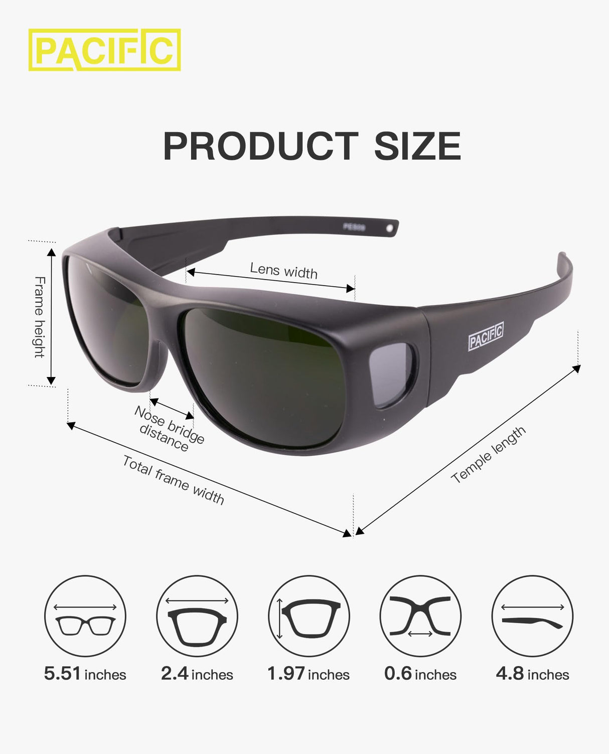 PACIFIC PPE Welding Safety Glasses, Wrap-around Safety Welding Lens, Anti-scratch Safety Glasses, UV Protection, Protective Glasses, ANSI/ISEA & MCEPS Compliant, IR Shade 5 PACIFIC PPE