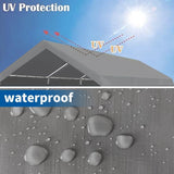 Rutile 10 x 20 FT Carport Replacement Cover - Heavy Duty Car Tarp Canopy Tent Garage Top Shelter With Fabric Leg Pole Skirts and Ball Bungees - Gray (Only Top Cover, Frame Not Included) Rutile