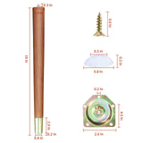 TEMI 16" Wood Table Legs – Premium Set of 4 Wooden Furniture Legs for Desk, Coffee Table, Bench, Chair, Dresser, Bed, and Cabinet – Strong, Durable and Easy to Install TEMI