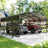 AirWire 20’x20’ Carport Canopy Metal Carport Heavy Duty Car Port Galvanized Steel Roof, Reinforced Stable Triangle Frame Enhanced Base for Snowy Windy Carports Car Tent for Car,Pickup,RV,Tractor,Boat AirWire
