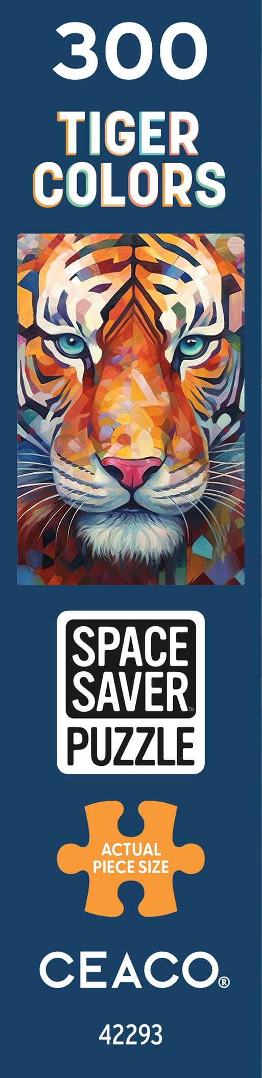 Ceaco – Tiger Colors - 300 Piece Jigsaw Space Saver Puzzle – Puzzles for Smaller Spaces and Surfaces