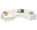 PaPaJet 112 Inch U Shaped Couch, Oversized Couch with Storage, Sectional Sofa with Chaise & 2 USB Ports, Faux Fur White Sofa PaPaJet