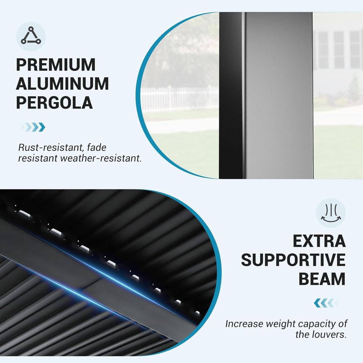 LVUYOYO Outdoor Louvered Pergola 10' x 20', Patio Aluminum Pergola with Adjustable Roof, Waterproof Metal Gazebo for Backyard, Garden, Deck (Black) LVUYOYO