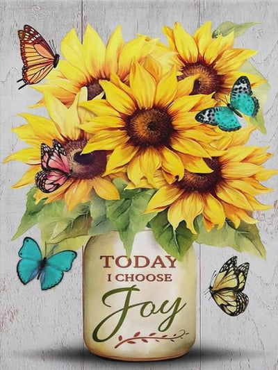 YQFCZDQ Sunflower Butterfly Diamond Art Kits for Adults,DIY Inspirational 5D Diamond Painting Kits Round Diamond Dots for Beginners,Full Drill Paint with Diamonds Pictures Gem Art Home Decor 12x16 in