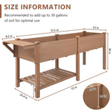 ketive Raised Garden Bed with Legs Outdoor,Elevated Garden Box,Storage Shelf, Protective Liner for Backyard,Patio,Balcony,80x23x30in (Brown) ketive