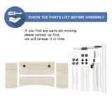 bilbil Electric Standing Desk 55 x 30 Inches, Height Adjustable Sit Stand Desk with Splice Board, Casters with Brake, White Frame/Oak and White Top bilbil