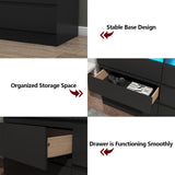 Loomie 9 Drawers Dresser, White Drawer Cabinet with Power Outlet, Accent Chests of Drawers with LED Light, Modern Storage Chest for Bedroom, Living Room (9 Drawers Black) Loomie