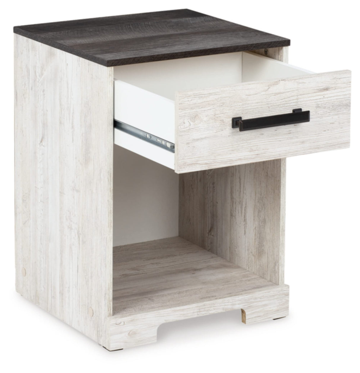 Signature Design by Ashley Shawburn 1 Drawer Night Stand Nightstand, Whitewash & Gray Signature Design by Ashley
