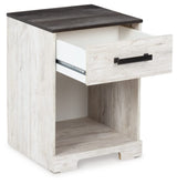 Signature Design by Ashley Shawburn 1 Drawer Night Stand Nightstand, Whitewash & Gray Signature Design by Ashley