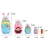 Yoption 5Pcs Russian Matryoshka Dolls Handmade Wooden Rabbit Bunny Nesting Dolls Set for Kids Christmas Easter Birthday Toy Gift Home Decoration (Rabbit) Yoption