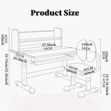 Kids Functional Study Desk and Chair Sets Ergonomic Height Adjustable Children School Study Desk 3-18 Years Boy and Girl Study Table and Chair Set with Tilt Desktop,LED Light for Reading,Writing SMIXLVY