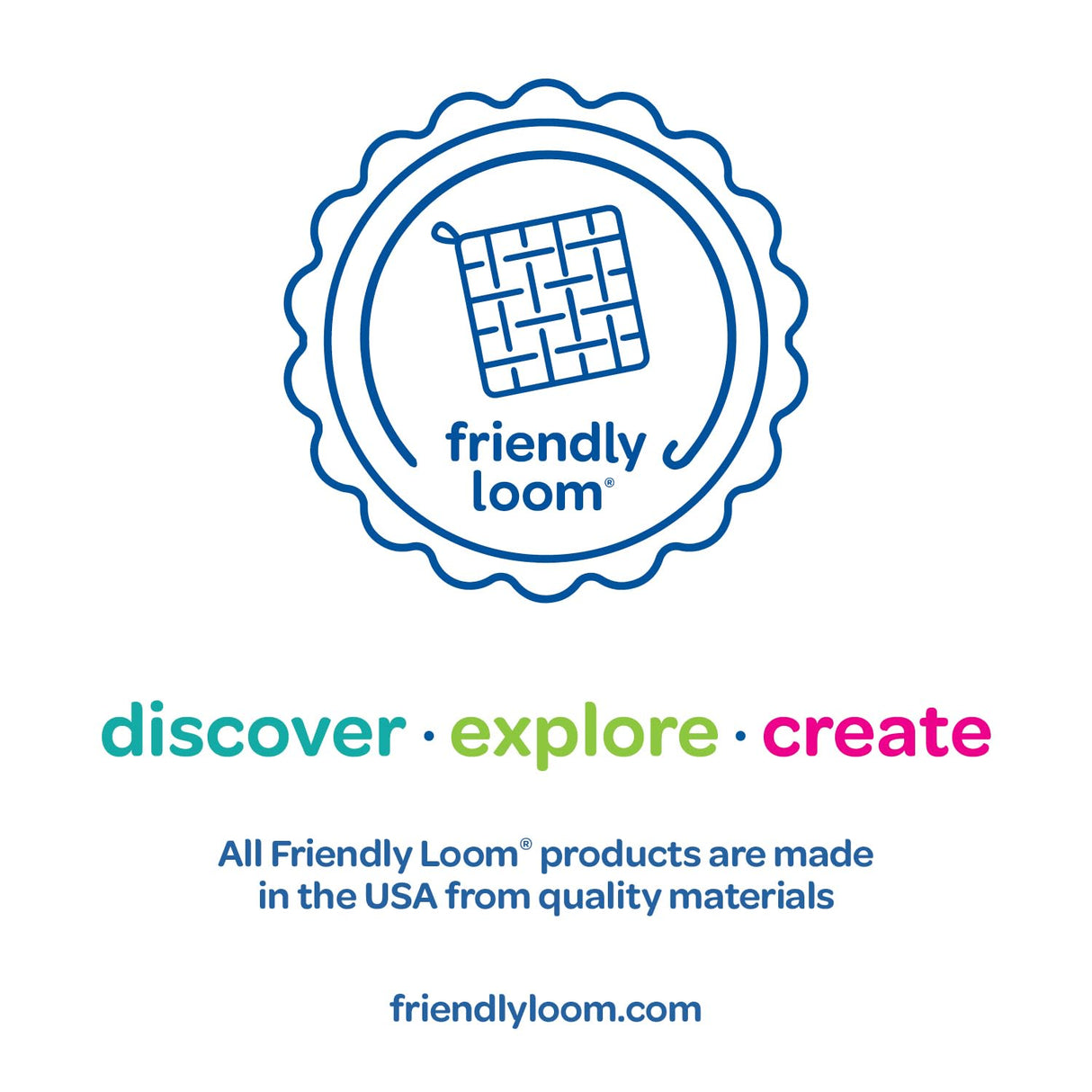 Friendly Loom 7” Traditional Potholder Weaving Kit | Sturdy Metal Loom and Quality Cotton Weaving Loops in Rainbow Colors | Complete Kit to Weave 2 Functional Potholders | Made in the USA Harrisville Designs