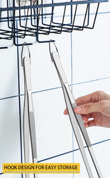 JETKONG 2 Pcs 12-Inch Kitchen Tweezers Fine Tweezer Tongs, Extra-Long Stainless Steel Cooking Tweezers (Silver) JETKONG