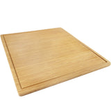 BambooMN Bamboo Burner Cover Cutting Board - 3 Ply - Extra Large Square - Grooved/Flat (24" x 24" x 0.75") - 1 Piece BambooMN