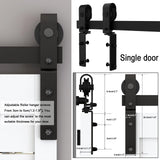 BONIKLUBA 40" Bi-folding Sliding Barn Door Hardware Kit for 2 Doors,Smoothly&Quietly,Black Track J Shape Roller-[Doors not included] BONIKLUBA