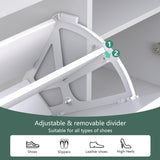 Gyfimoie Shoe Cabinet with 3 Flip Drawers & Side Cabinet and Adjustable Shelves, Narrow Entryway Hidden Shoe Rack with Doors, Hallway Organizer (White) Gyfimoie