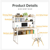 NP Home Office Desk with Shelves Hutch, 2022 Upgraded Computer Desk Spacious Desktop Upper Shelves, Metal Structure White Stylish Desk Study Work Writing (100 * 50CM(39.4 * 19.7 Inches)) N\P