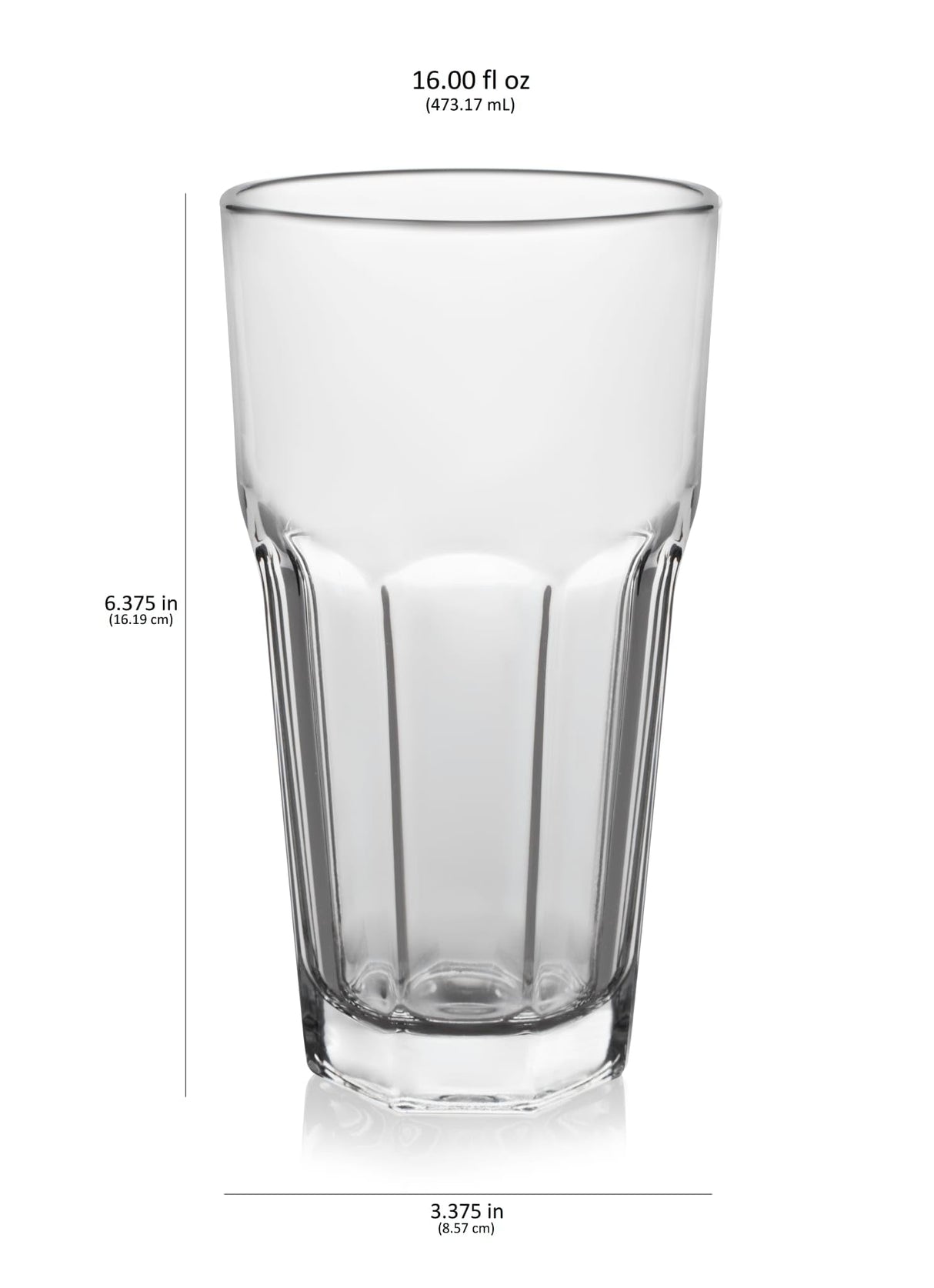 Libbey Gibraltar Tumbler Glasses, 16-ounce, Set of 12 Libbey