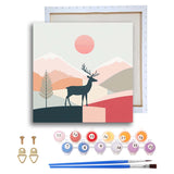 Ginfonr Framed Paint by Numbers Kit for Adults, Christmas Acrylic Paint by Numbers on Canvas, Santa Oil Painting with Brushes, Adults Paint-by-Number Kits for Home Wall Decor (4PCS 8x8inch) Ginfonr