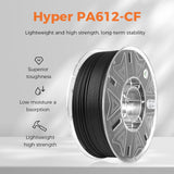 Creality Hyper PA612-CF 1.75mm 1KG 3D Printer Filament - 15% Carbon Fiber Nylon Filament Reinforced - High-Strength, Low-Hygroscopic & Precision Molding for Industrial Applications Creality