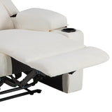 75'' Manual Reclining Sofa with Storage Drawer, 3 Seat Wall Hugger Recliner Couch with Cup Holders, Side Pockets, Chenille Fabric, Compact 3-Person Recliner for RV, Living Room, Apartment (Beige) LURVIA