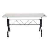 Office Star Resin Multipurpose Flip Training Table with Locking Casters for Home or Office Use, 5 Feet Light Gray Office Star Products