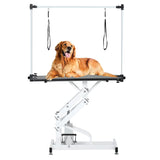 JINTANGLI PET Hydraulic Pet Dog Grooming Table for Dogs & Cats, Heavy Duty Large Groomming Table with Adjustable Arm Noose, Maximum Capacity Up to 300lbs, 42.5inch, Black JINTANGLI PET