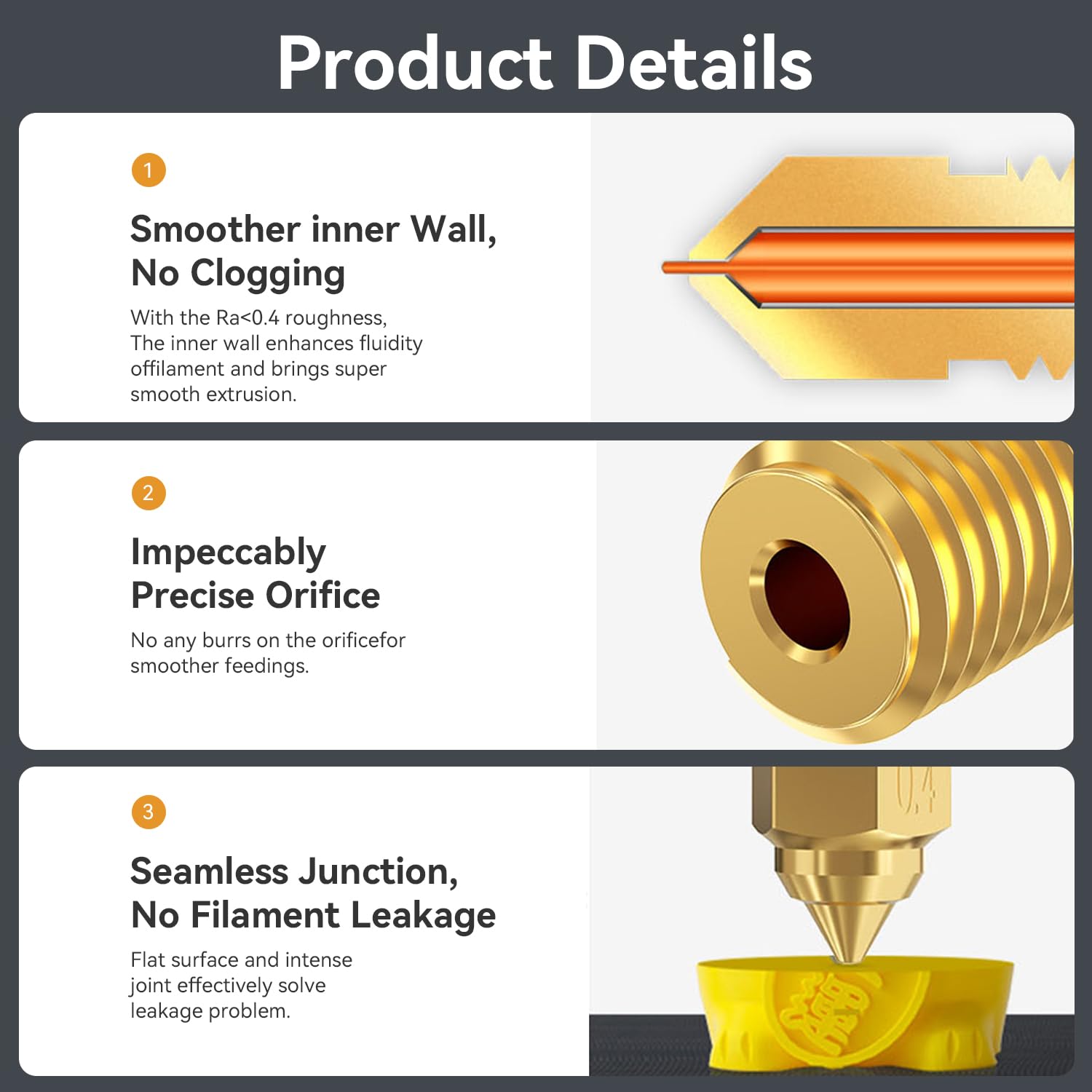 Creality Official Ender 3 V3 SE Nozzle, 5 Pcs 0.4mm High Speed M6 Extruder Nozzles, 3D Printer Brass High Temperature Wear Resistant Nozzle for Ender 5 S1, Ender 7 - WoodArtSupply