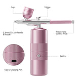 Airbrush Kit with Compressor Portable Airbrush Kit 48PSI High-Pressure Non-Clogging Air Brush Set Cordless Rechargeable with 0.3mm Nozzle and Cleaning Brush for Painting,Nail Art, Makeup (pink) CBVCBV