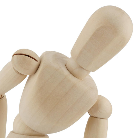 YUENPUN 6 PCS 5.5 Inch Poseable Wood Mannequin Doll, Wood Drawing Mannequin, Wood Art Mannequin Model with Base, Articulated Wood Figure Human Model for Decor, Painting, Gift YUENPUN