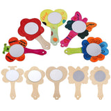 Vankcp 27pcs Creative DIY Wooden Mirror Mini Wooden Craft Painting Princess Unfinished Mirror for DIY Handmade Craft Party Decorations Vankcp