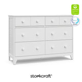 Storkcraft Moss 6 Drawer Dresser (White) – GREENGUARD Gold Certified Nursery Dresser, Safety-Focused Interlocking Drawer System, Chest of Drawers for Bedroom, Wood Craftsmanship Storkcraft