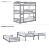 DHP Phoenix Triple Bunk Bed, Twin Size, Grey DHP