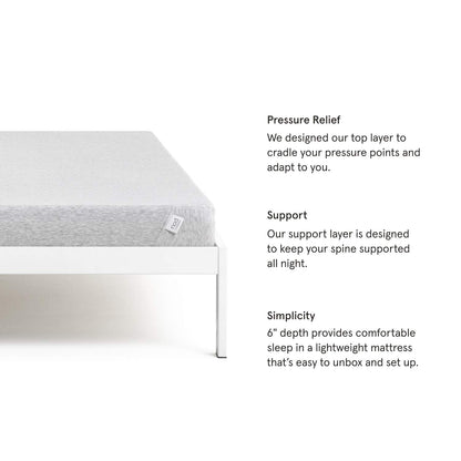 Nod by Tuft & Needle Firm 6" Full Size Adaptive Foam Mattress in a Box, Breathable, Pressure Relief, Supportive, Light, 100 Night Trial, Fiberglass Free, CertiPUR-US, 10-Year Limited Warranty