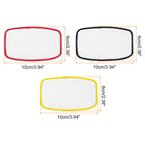 MECCANIXITY 30pcs Sublimation Patch Blank, 10x6cm/3.94x2.36 Inch Oval Rectangle Fabric Iron-on Blank Heat Transfer Repair Patch for DIY Crafts Caps Clothes, White with Black/Red/Yellow Border MECCANIXITY