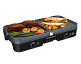 Hamilton Beach 3-in-1 Electric Indoor Grill + Griddle, 8-Serving, Reversible Nonstick Plates, 2 Cooking Zones with Adjustable Temperature (38546), Black Hamilton Beach