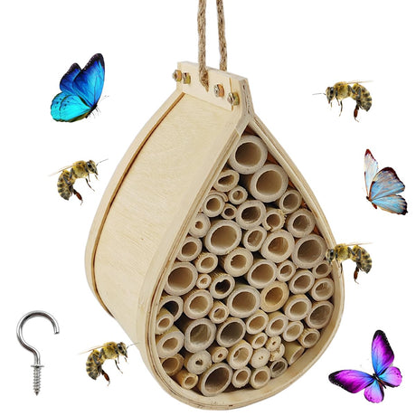 TIHOOD Mason Bee House Bees Wild Pollinator Bee Hotel Mason Bee Houses for Pollinating Bees Garden Supplies Mason Bee Houses Wooden bee House Habitat Pollinating Palace for The Garden Mason Bee Tubes TIHOOD