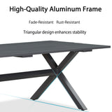 PURPLE LEAF 9 Pieces Patio Dining Set with Outdoor Aluminium Dining Table and Woven Rattan Chairs Modern Metal Furniture Cushions Sets for Garden Yard Indoor Decor Kitchen Gray PURPLE LEAF