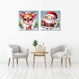 gganmtere 2 Packs Christmas Paint by Numbers Kit Framed for Adult Beginner, Cartoon Easy Adult Paint by Numbers Kits on Canvas, Acrylic DIY Paint by Number Kits for Home Wall Decor 8X8 inch gganmtere