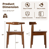 DELAVIN Solid Wood Dining Chairs Set of 4,Kitchen Chairs with Solid Oak Wood Legs, Farmhouse Style High Ladder Back Dining Room Chairs,Walnut DELAVIN