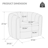 SUNWAVE Swivel Accent Chair, 360-degree Swivel Barrel Chair with Teddy Upholstery, Comfy Pumpkin-Shaped Accent Chair for Living Room, Bedroom, or Office (1, Green, 37") SUNWAVE