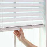 DEZ FURNISHINGS Cordless 2" Flat Slat Venetian Blind, 31" W x 60" H, White DEZ FURNISHINGS