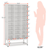 Tribesigns Shoe Storage Cabinet 55inch, 8-Tier Freestanding Cube Closet Organizers, 24 Pair White Shoe Rack Storage with Movable Partition Boards for Hallway, Bedroom, Closet, Entryway Tribesigns