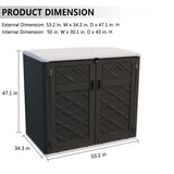 KINYING Larger Outdoor Storage Shed Weather Resistance, Resin Sheds & Outdoor Storage for Garden, Patios, Backyards, 48 Cu.Ft Tool Shed for Garbage Cans, Lawn Mower, Garden Tools,Black KINYING