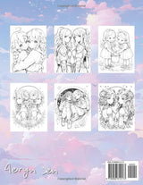 Anime Coloring Book: Zodiac Gemini: Manga Art & Anime Enthusiasts Stress Relief Adult Coloring (Anime Zodiac Signs) Majosta