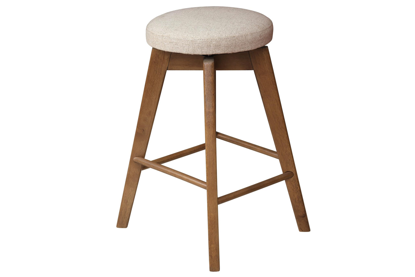 Nathan James Amalia Backless Kitchen Counter Height Bar Stool, Solid Wood with 360 Swivel Seat Antique Coffee/Natural Wheat, Set of 2 - WoodArtSupply