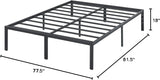 Olee Sleep 18 Inch Heavy Duty Steel Bed Frame with Anti-Slip Support & Noise-Free Assembly, King Size, Black Olee Sleep
