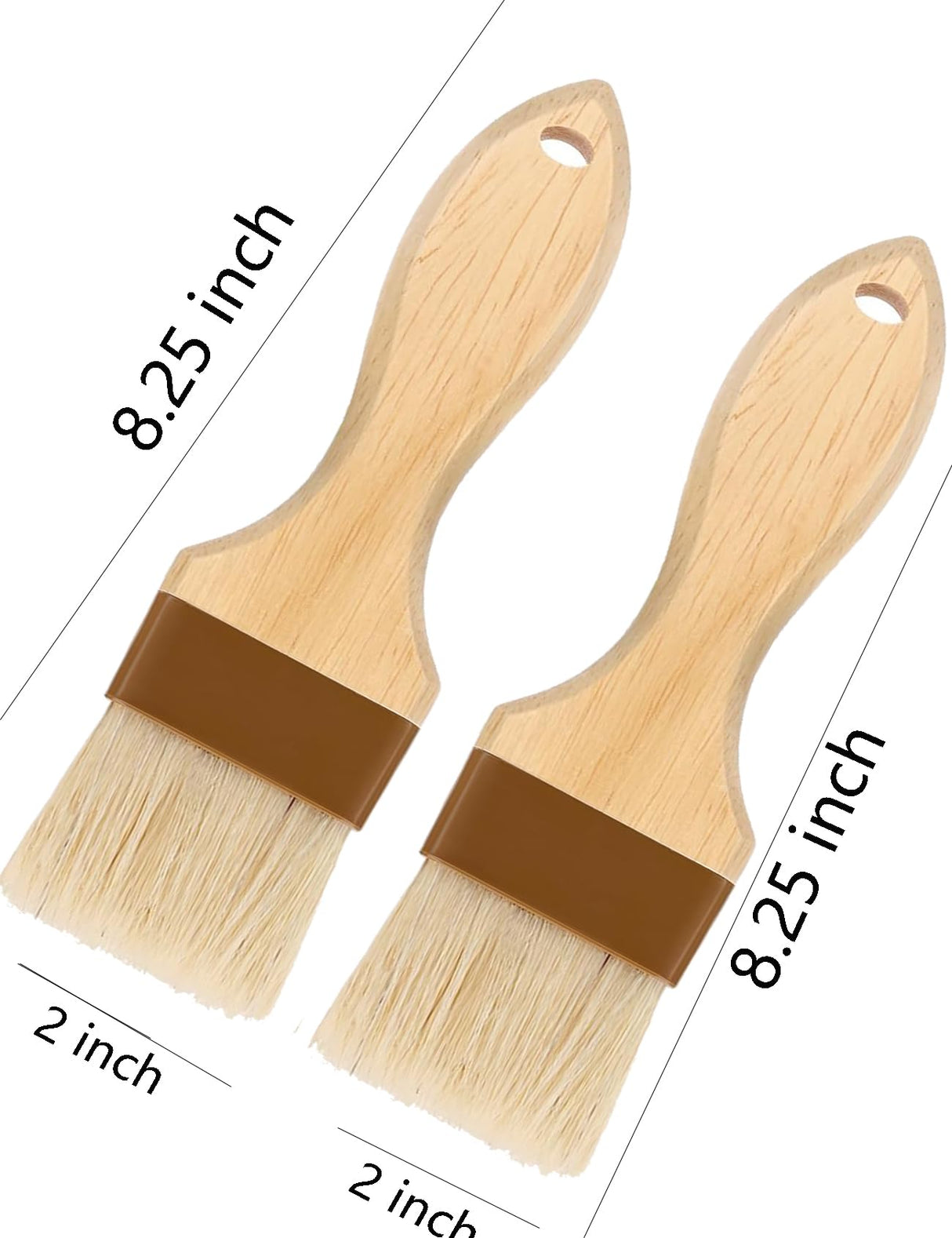 Basting Brush,2" Pastry Brush-Natural Bristle Basting Brush for Cooking and Baking,Food Brush,Oil Brush,Butter Brush, Cooking Brush for Oil and Sauce,Kitchen Brush for Cooking Marinade Baster(2 Pack) NXRACSH